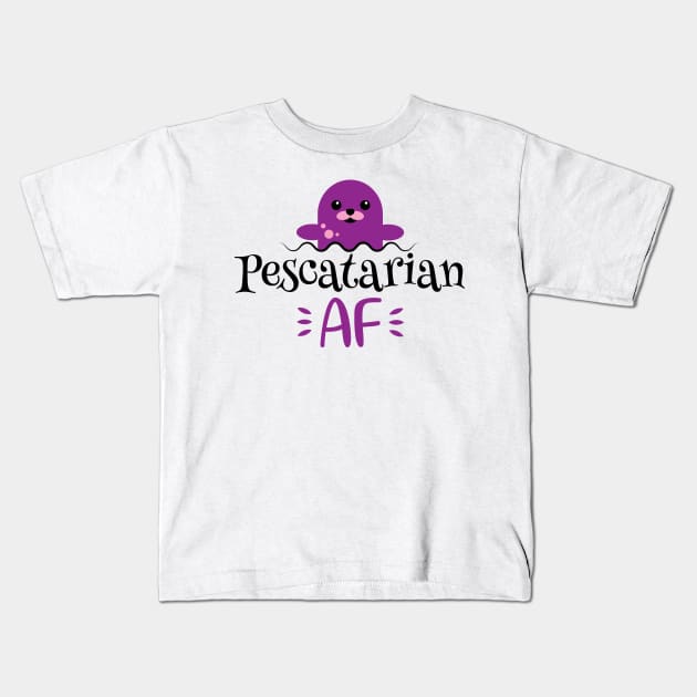 Pescatarian AF Kids T-Shirt by defytees